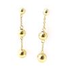 [M8978] - Gold Plated 'Beads' Earrings Golden - 42x8 Mm
