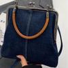 Original New Small Carrying Bag Women's Bag Handmade Denim Stitching Portable Messenger Bag Shoulder Bag Small Shoulder Bag Retro