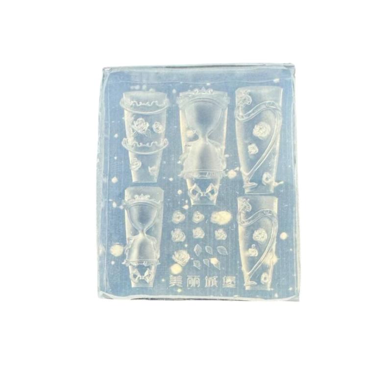 3D Силиконовая форма для ногтей Цветок Шелковая лента Дизайн Бабочки Прозрачный Рельеф DIY Украшение для нейл-арта Инструмент для маникюра