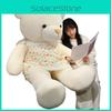 Bear Plush Doll With Love Heart Printed Dress Decoration For Bedroom Decoration