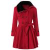 Women's Fashion Lapel Double-Breasted Thick Wool Trench Casual Coat Jacket