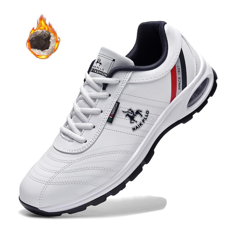 Мужские зимние кроссовки, спортивная обувь, кожаные повседневные ботинки на воздушной подушке, размер плюс 38 48
