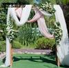 300/600 Cm Chiffon Drapery Tulle Curtain Outdoor Wedding Arch Backdrop Decor Halloween Party Event Decor Veil Photography Props
