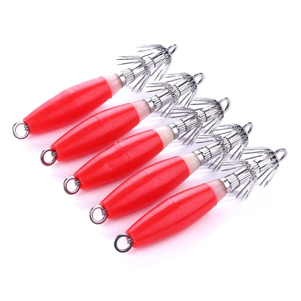 HENGJIA 5pc Squid Jig Wobbler Bionic Perch Pike Trout Fishing Lure Artificial Bait Accessories