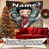 Custom Name Personalized Betty Boop Print Tapestry, Wall Art Decor, Bedroom, Dorm, Apartment, LivingRoom, Party Backdrop, Gift for Birthday
