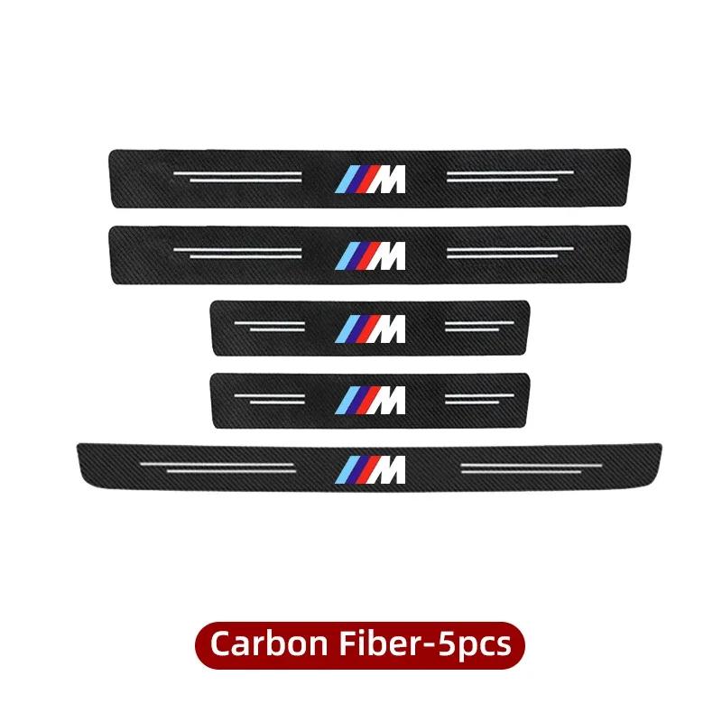 New Carbon Fiber Car Door Sill Protector Stickers For BMW M E46 E90 E60 F30 E39 F10 F20 E87 E36 F20 F30 1 2 3 5 7 Series X1