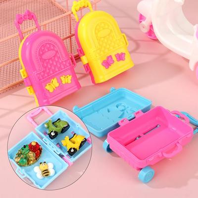 Fashion Play House Plastic Dollhouse Furniture Doll Suitcase Doll's Luggage Accessories