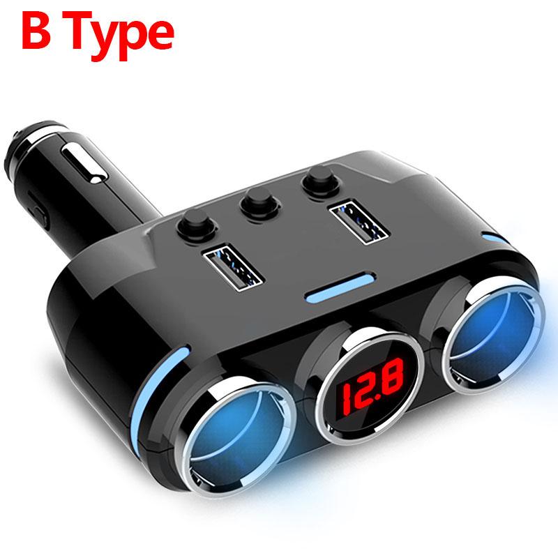 Dual USB Port 3 Way Auto Car Cigarette Lighter Socket Splitter Charger Plug Adapter DC 5V 1A+2.1A for All Phone PC Ipad
