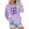 Женский модный, повседневный, удобный свитер с круглым вырезом, капюшоном, длинными рукавами и принтом в стиле регби