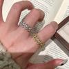 Итальянское кольцо из кружева в стиле бучи, винтажное средневековое кольцо с полым ромбом с матовой поверхностью, золотое кольцо с бриллиантом