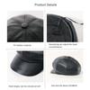 Berets Female Korean Version Small Pu Leather Caps Octagonal Caps