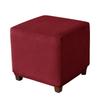 Elastic Square Ottoman Cover Stretch Velvet Footstool Covers Living Room Bedroom Footrest Stool Covers Furniture Protector