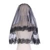 Dark Veil Lace Veils Head Covering Wedding Hair Accessories Black Wedding Veil Headscarf Lace Black Veil