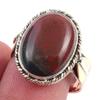 Natural Bloodstone Gemstone Handmade 925 Sterling Silver Two Tone Ring S.9 K9f51