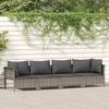 VidaXL Garden Lounge Set 4 Pcs with Cushions Grey Wicker, Garden Lounge, Outdoor Lounge Set, Set of 362689