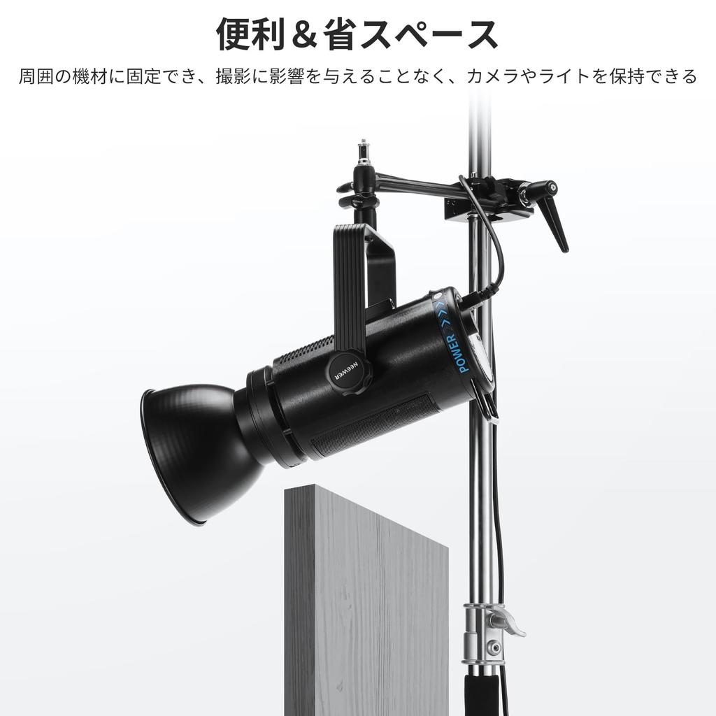 NEEWER Super Clamp with 15cm Extension Arm for Round and Flat Pole and Jaw Club Pole Clamp for Camera and Smartphone Photography Studio Camera