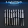 Прочный магнитный бита Phillips PH012 из легированной стали S2, удлиненная, для дрели и электрической отвертки
