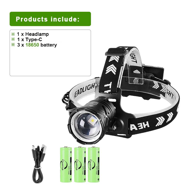 Rechargeable LED Headlamp White Laser Powerful Headlight 3000M Long Shot Hand Lamps High Power Head Flashlight Fishing Lantern