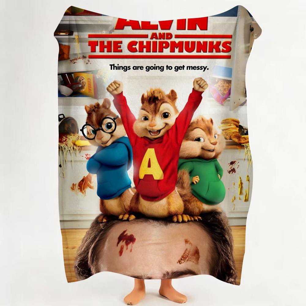 Movie Alvin And The Chipmunks Throw Flannel Throw Blanket Suitable for Sofa Living Room Bedroom