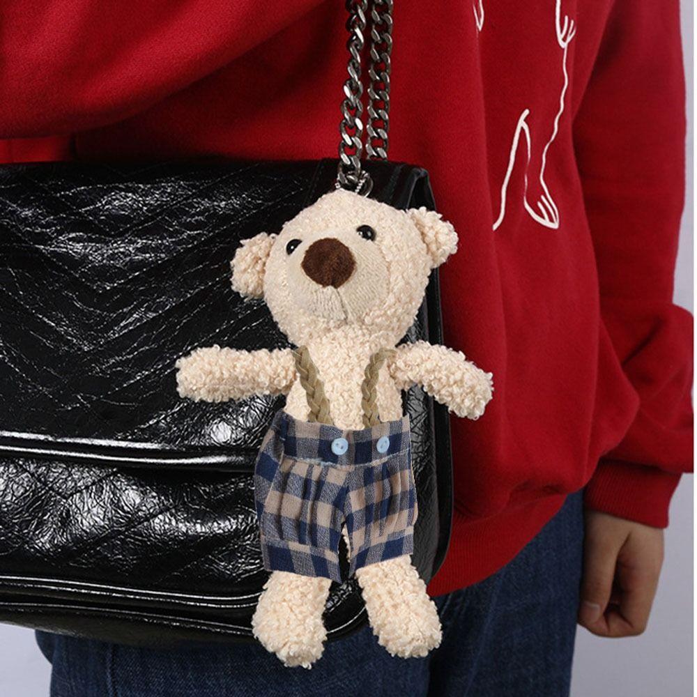 Одежда для мультяшной куклы ручной работы Клетчатый комбинезон Плюшевая одежда для куклы Памперсы Детский подарок