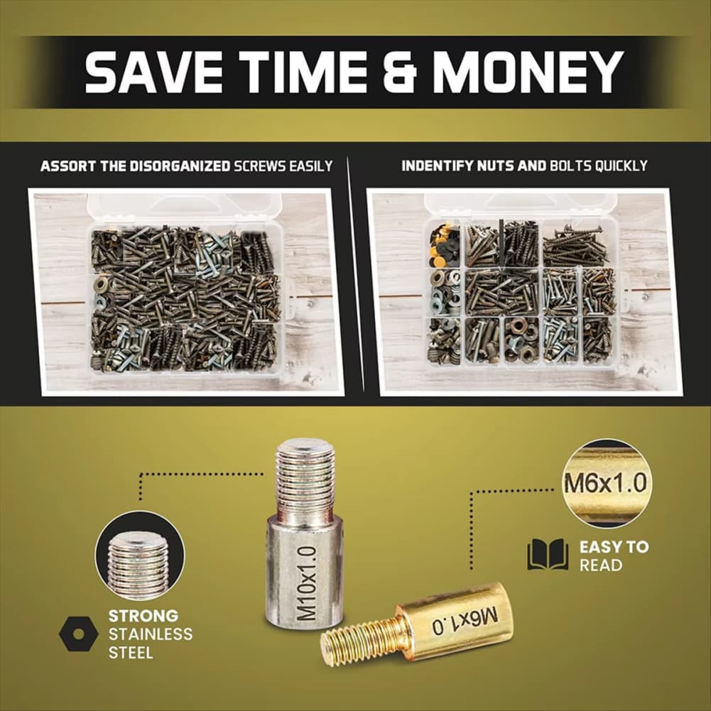 Набор из 26 шт. резьбомеров для гаек и болтов Набор резьбомеров для гаек и болтов Алюминиевый набор резьбомеров для гаек и болтов Измерительные инструменты