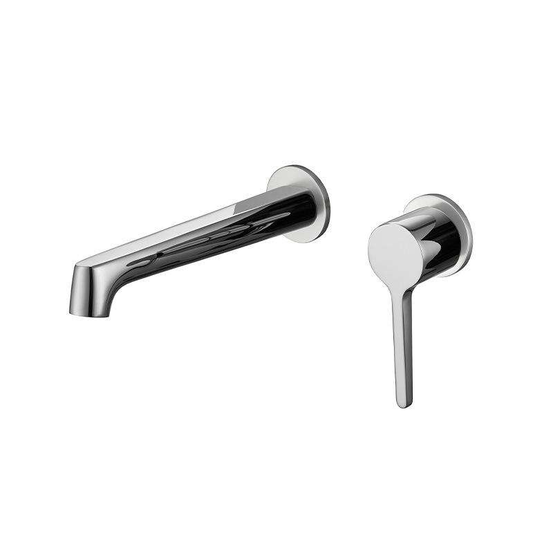 Tuqiu Серый Бассейн Ванной Комнаты Смеситель Латунный Черный Смеситель для Раковины Хромированные Смесители для Раковины Настенный Смеситель для Горячей и Холодной Воды Кран