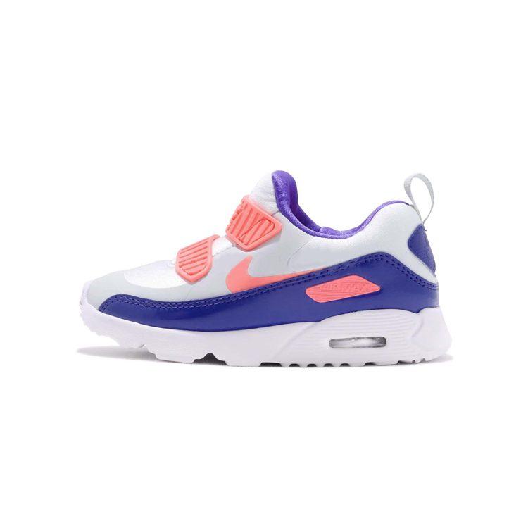 Nike Air Max 90 Cushioning Low top Toddler Shoes White Blue Pink Infant And Toddler 881928-005