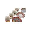 Lot de tasses avec assiettes en porcelaine - Home ESPRIT - 4 pièces - 220 ml - 15,6 x 15,6 x 1,7 cm - Multicolore