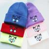 Men's Women's Winter Anime Cartoon Cat Smile Embroidered Knitted Hat Hoodie Warm Hat