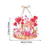 Pink Day Valentines Door Hanging Decor With Flowers Heart Design Party For