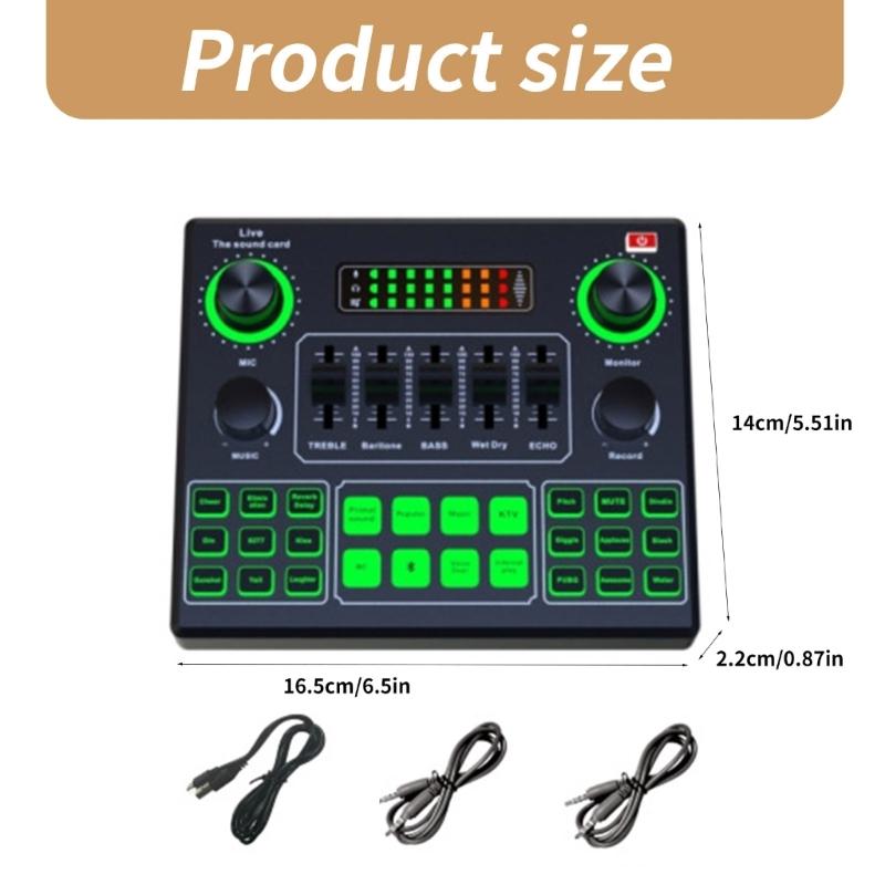 V9SJ Live Sound Card Auditory Sound Mixer for Singing Interviews and Podcast Recording On Phones and Computers