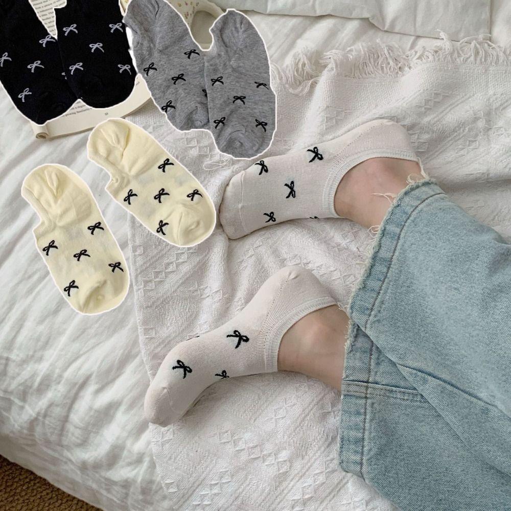 Cotton Short Socks Breathable Heart Embroidery Socks New Thin Socks