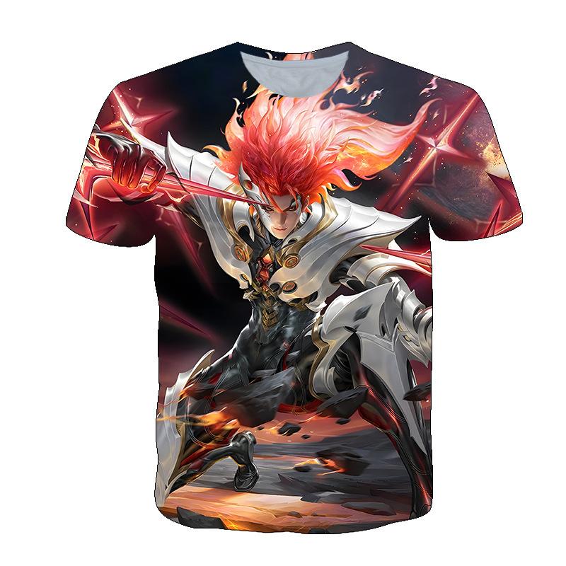 King of Glory T-shirt spring and summer male and female teenagers t-shirt student team clothes campus pain clothes dormitory black