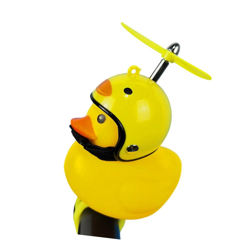Звонок на руль утка велосипедный звонок со светодиодной подсветкой шлем и пропеллер желтая утка универсальные украшения для велосипеда аксессуары