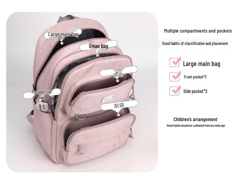 Korean Style Large Capacity Backpack for Middle School Girls