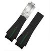 21mm Black Rubber Watchbands Silicone Strap Deployment Clasp Folding Buckle Fits For Rolex Yacht Master Oysterflex