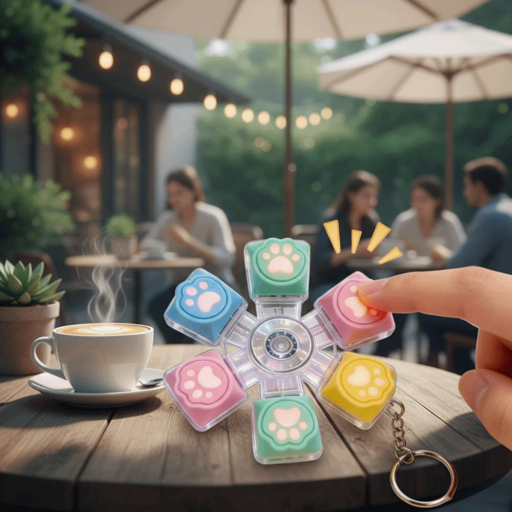 Relief Stress Keyboard Keychain 6 Keys Button Keyboard Clicker Toy Fidget Keychain For Gifts