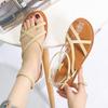 New Shoes Female Ankle Strap Women's Sandals Summer Open Toe Buckle Solid Outdoor Beach Casual Flat Large Size Sandals