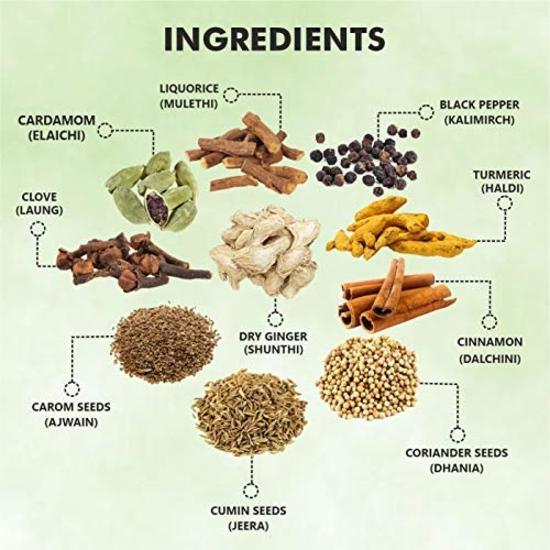 Octavius Turmeric Ayurvedic Kadha Powder - 75 г | Порошок Ayush Kwath Kadha помогает облегчить кашель и простуду | Напиток для повышения иммунитета