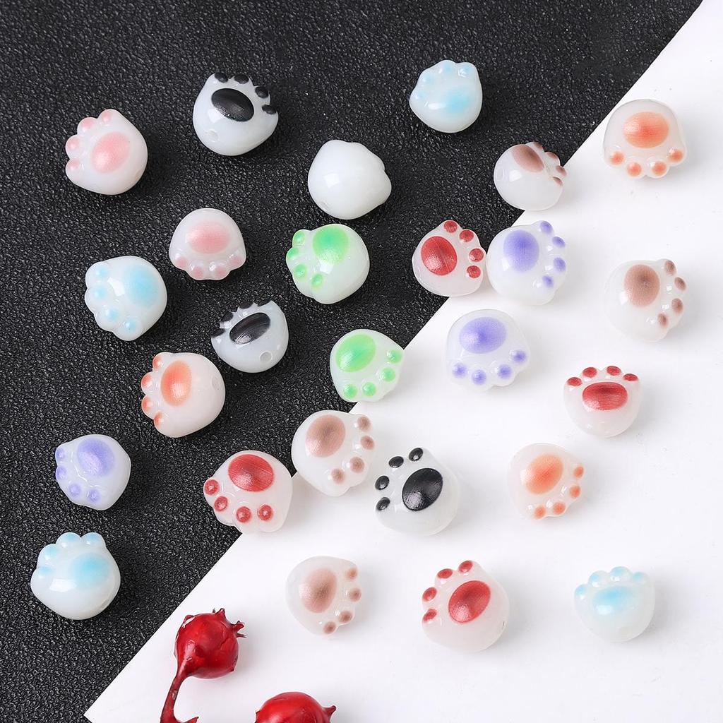 10 шт./пакет акриловые бусины в виде кошачьей лапы для изготовления ювелирных изделий DIY браслет серьги очарование украшения