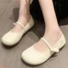 Fashion Shoes for Women Spring and Autumn Women's Flats Mary Jane Solid Color Round Toe One Word Buckle Round Shoes Women