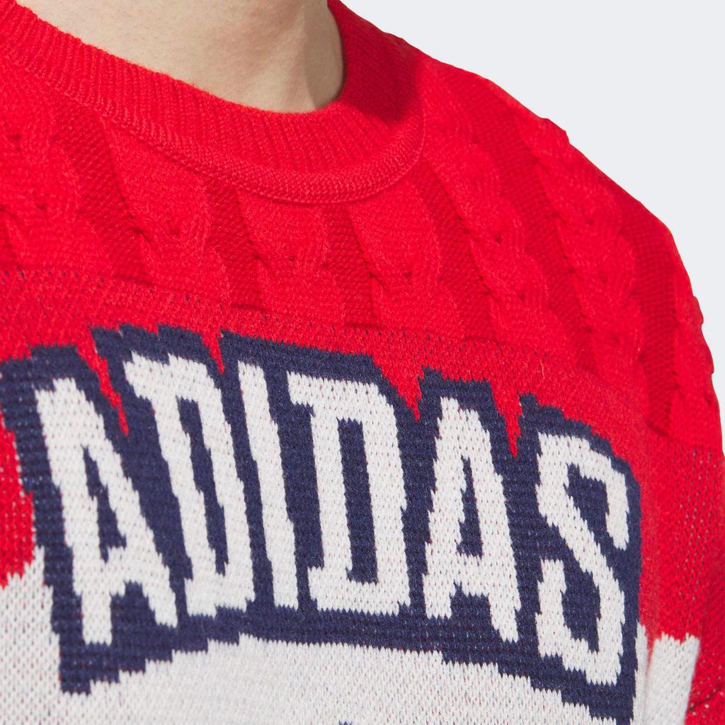 adidas Оригинальный унисекс свитер с круглым вырезом и длинным рукавом Красный/Мульти JL8367