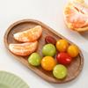 Wood Coffee Tray Oval Square Food Cup Trays Dessert Candy Wooden Plate Gongfu Tea Pallet Kitchen Supplies