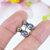 Natural Mystic Topaz, Peridot 925 Solid Sterling Silver Tops Earring .75" Q7z69