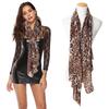 Leopard Print Chiffon Scarf Soft Chiffon Shawl Scarf Fashion Shawl Silk Scarf  Women