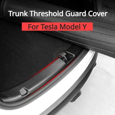 Защитная наклейка на порог багажника для Tesla Model Y, защитная крышка из углеродного волокна 3D, защитная накладка на задний бампер из ABS, модельная пластина для крышки багажника