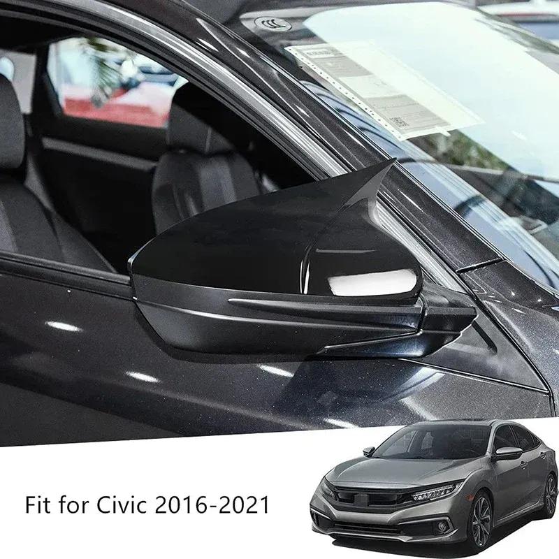 Накладка на боковое зеркало в стиле "рог", крышка зеркала заднего вида для Honda Civic 10-го поколения, аксессуары для экстерьера 2016 2017 2018 2019 2020 2021