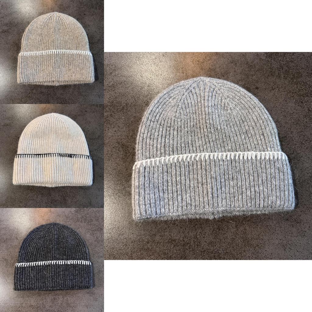 Simple Knitted Hat With Solid Color Design For Autumn And Winter