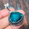 Indicolite Tourmaline Gemstone Handmade Jewelry 925 Sterling Silver Pendant
