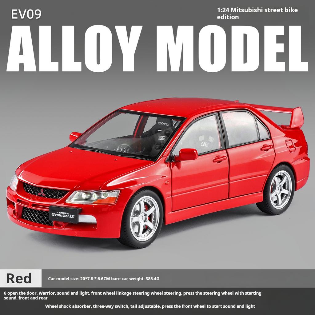 Official authorized 1:24 Mitsubishi EV09 Street Edition Alloy car Model Toy car Sound&light toy car boys Gift collectibles